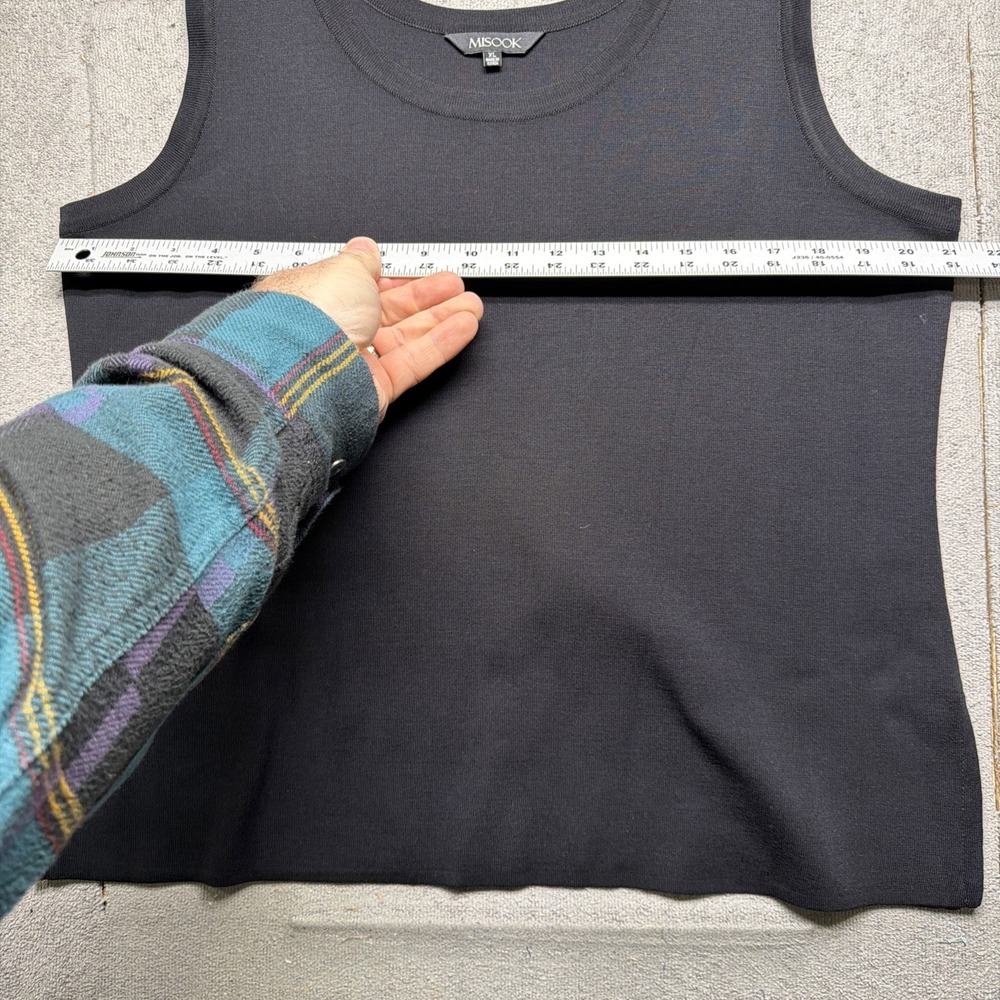 Misook Black Knit‎ Top and Pants Set Women's XL Sleeveless Top Pull On Pants - Picture 5 of 16